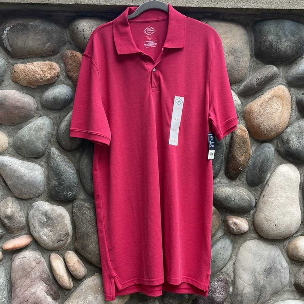 St John’s Bay Men’s Short Sleeve Polo Shirt Large Tall NWT